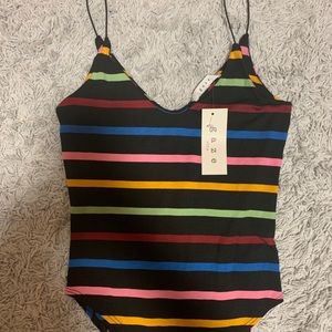 Brand new gaze striped bodysuit